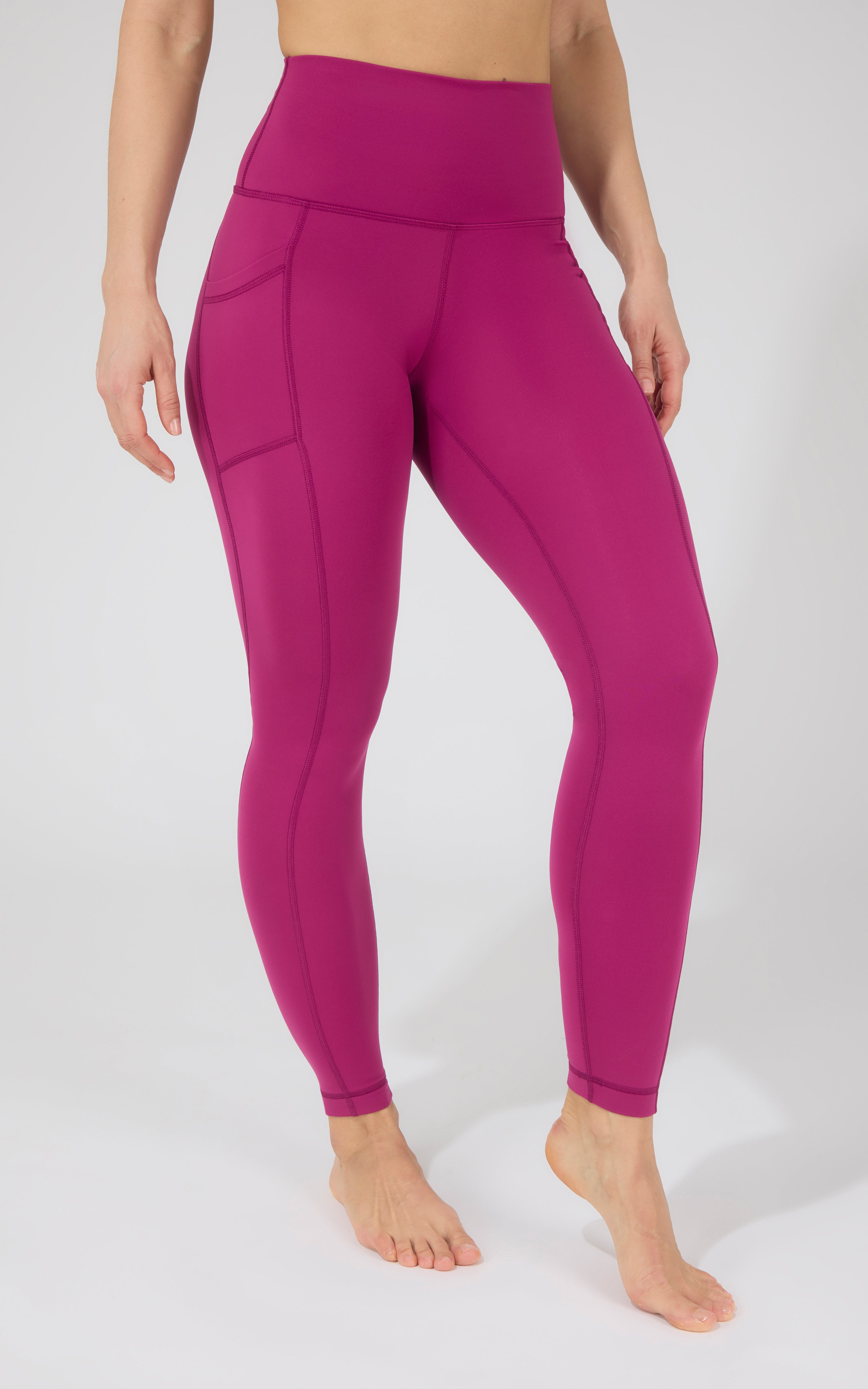 Cold Gear High Waist Fleece Lined Legging with Side Pockets - 90 Degree by Reflex