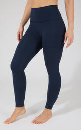 Cold Gear High Waist Fleece Lined Legging with Side Pockets - 90 Degree by Reflex