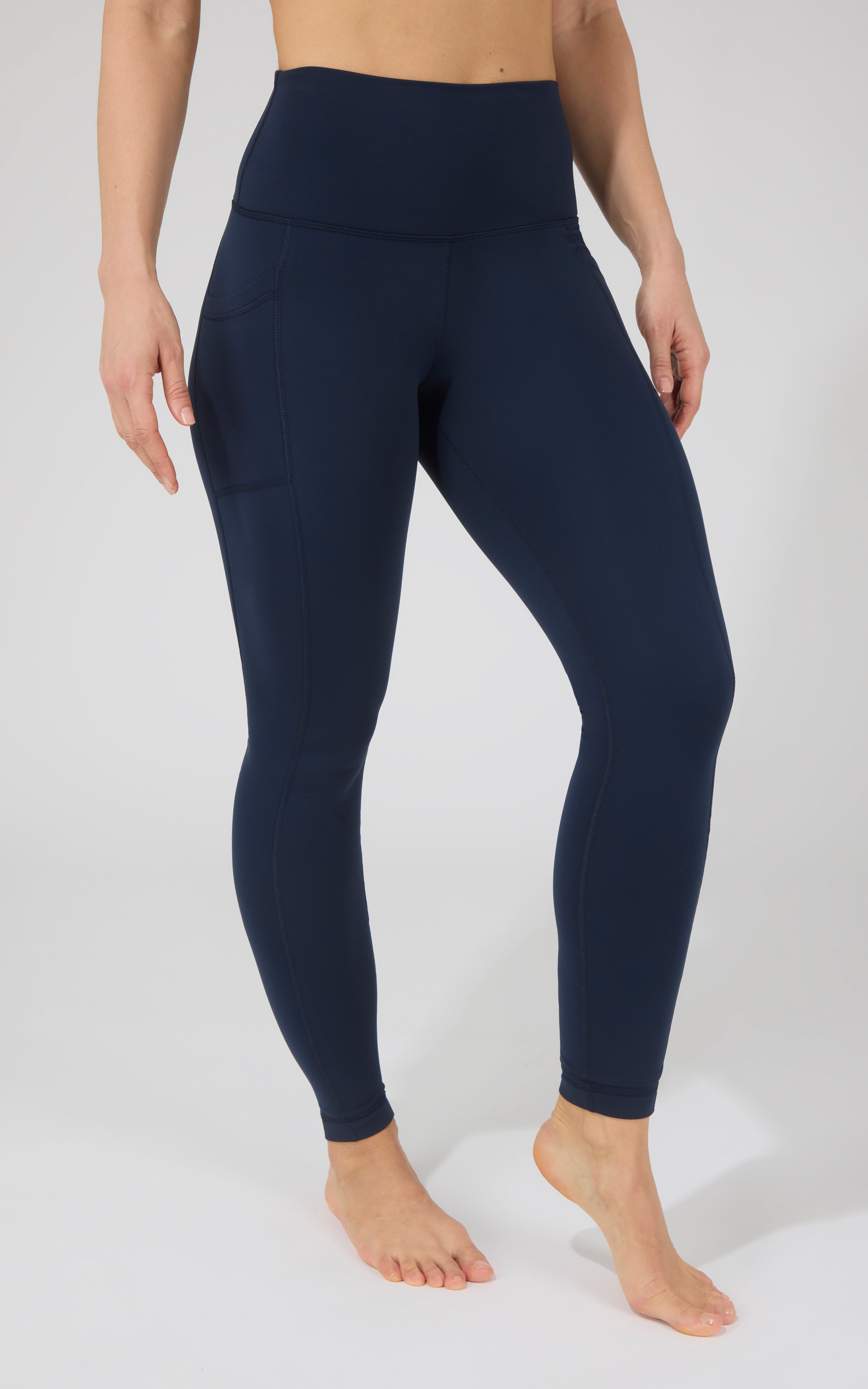 Cold Gear High Waist Fleece Lined Legging with Side Pockets - 90 Degree by Reflex