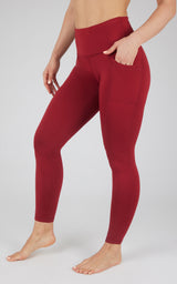 Cold Gear High Waist Fleece Lined Legging with Side Pockets - 90 Degree by Reflex
