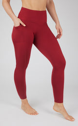 Cold Gear High Waist Fleece Lined Legging with Side Pockets - 90 Degree by Reflex