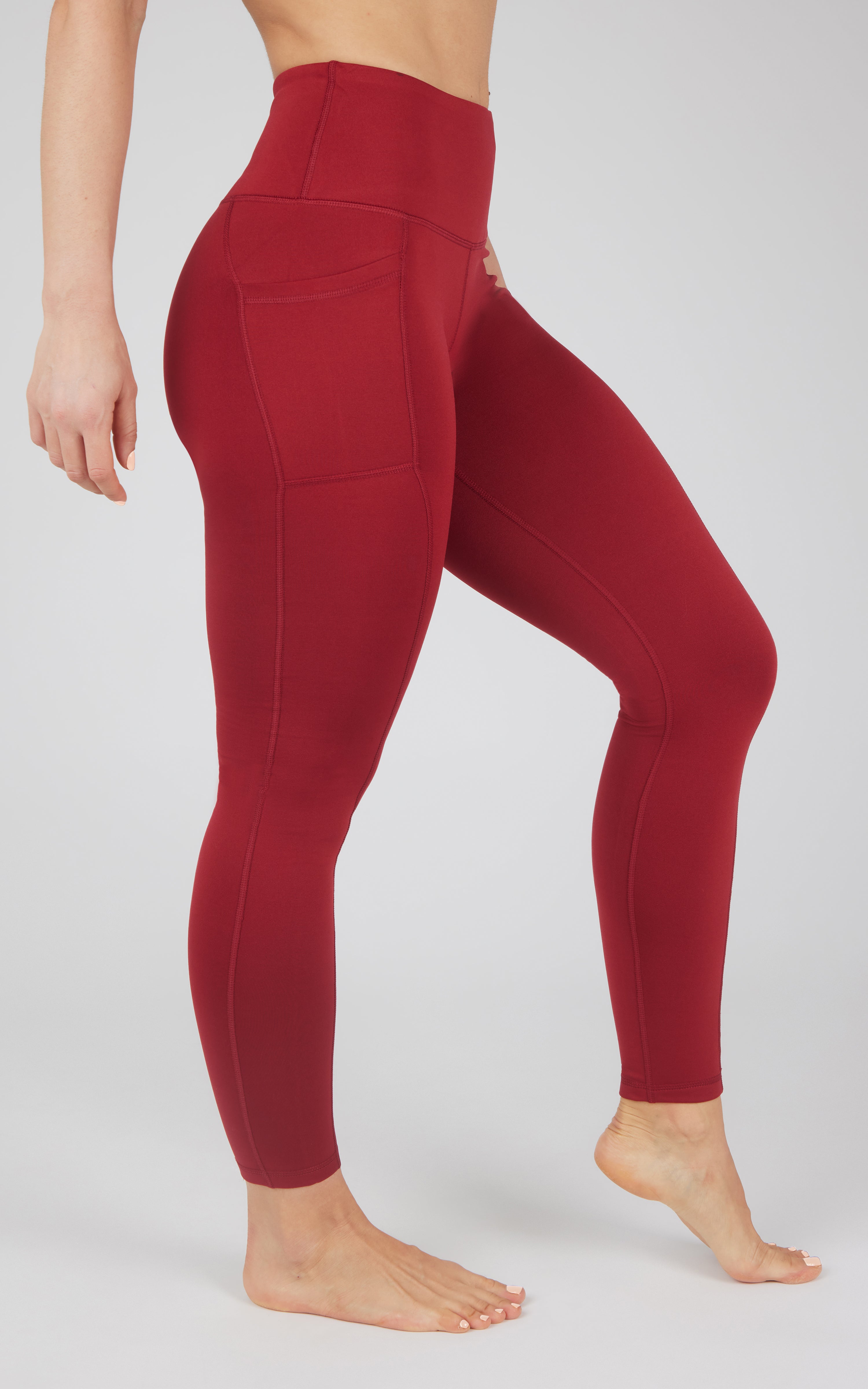 Cold Gear High Waist Fleece Lined Legging with Side Pockets - 90 Degree by Reflex