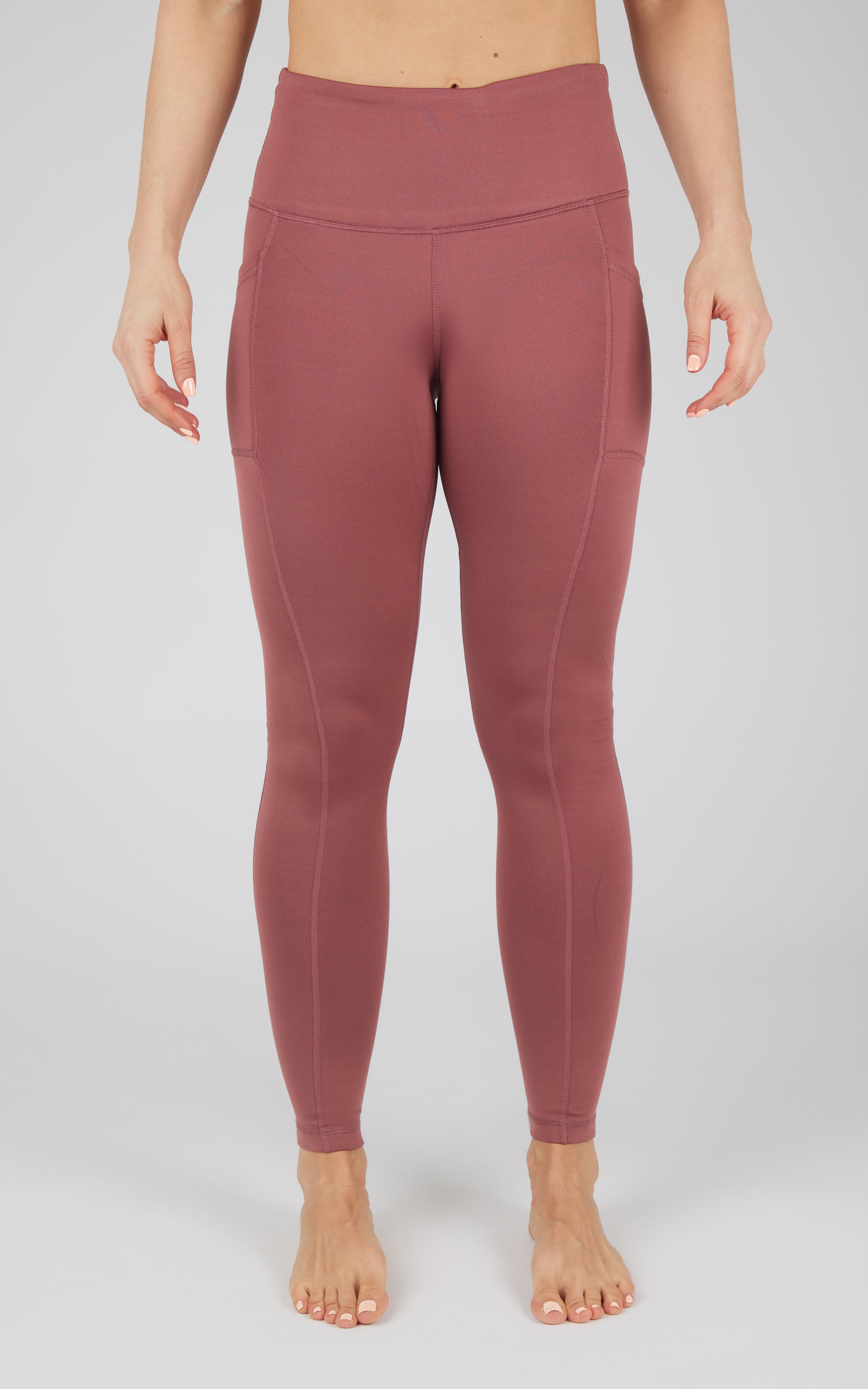 Cold Gear High Waist Fleece Lined Legging with Side Pockets - 90 Degree by Reflex