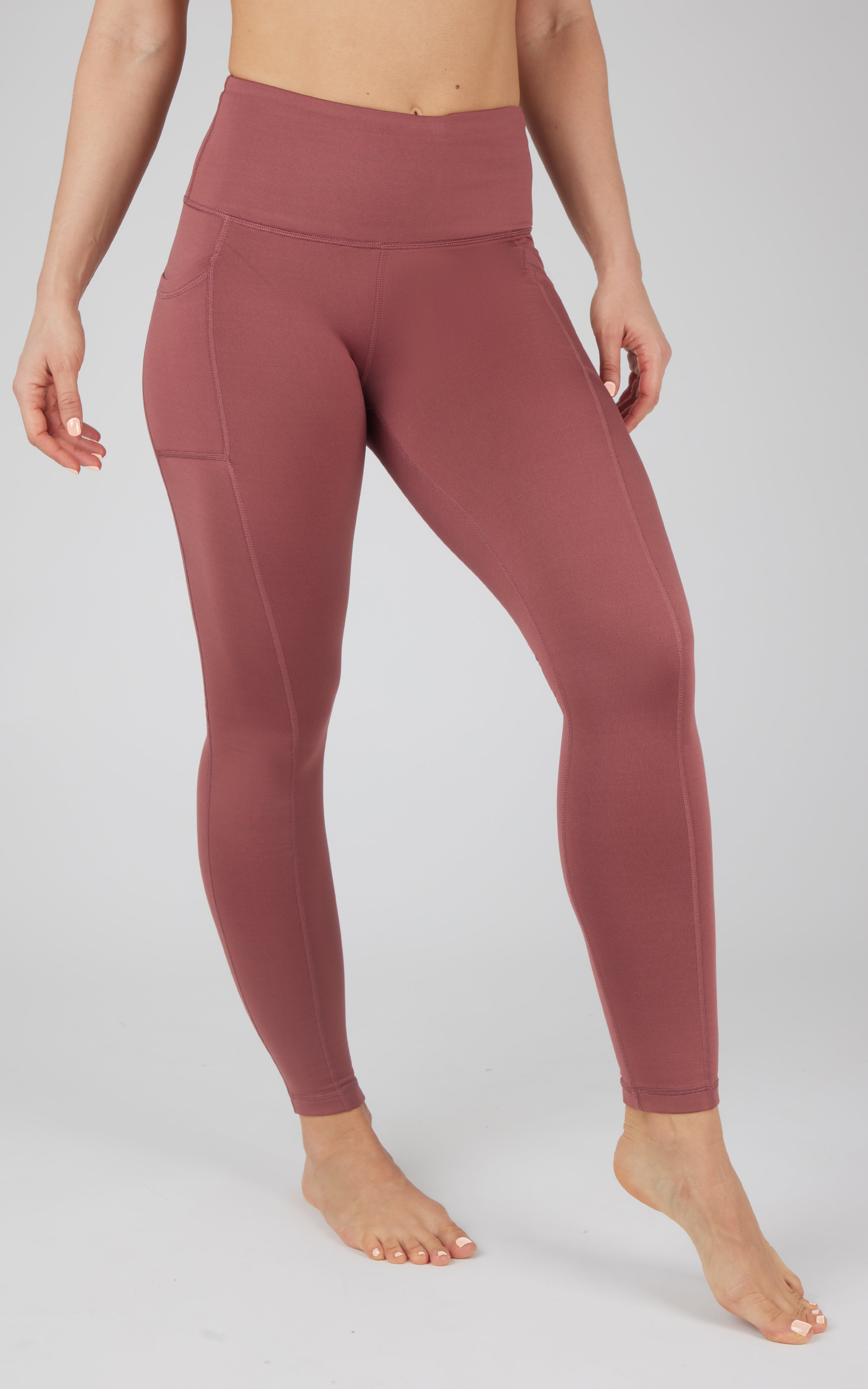 Cold Gear High Waist Fleece Lined Legging with Side Pockets - 90 Degree by Reflex