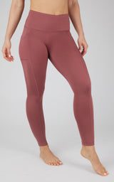 Cold Gear High Waist Fleece Lined Legging with Side Pockets - 90 Degree by Reflex