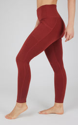 Cold Gear High Waist Fleece Lined Legging with Side Pockets - 90 Degree by Reflex