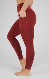 Cold Gear High Waist Fleece Lined Legging with Side Pockets - 90 Degree by Reflex