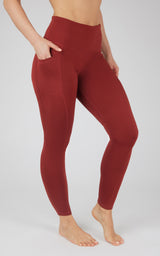 Cold Gear High Waist Fleece Lined Legging with Side Pockets - 90 Degree by Reflex