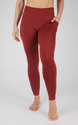 Cold Gear High Waist Fleece Lined Legging with Side Pockets - 90 Degree by Reflex