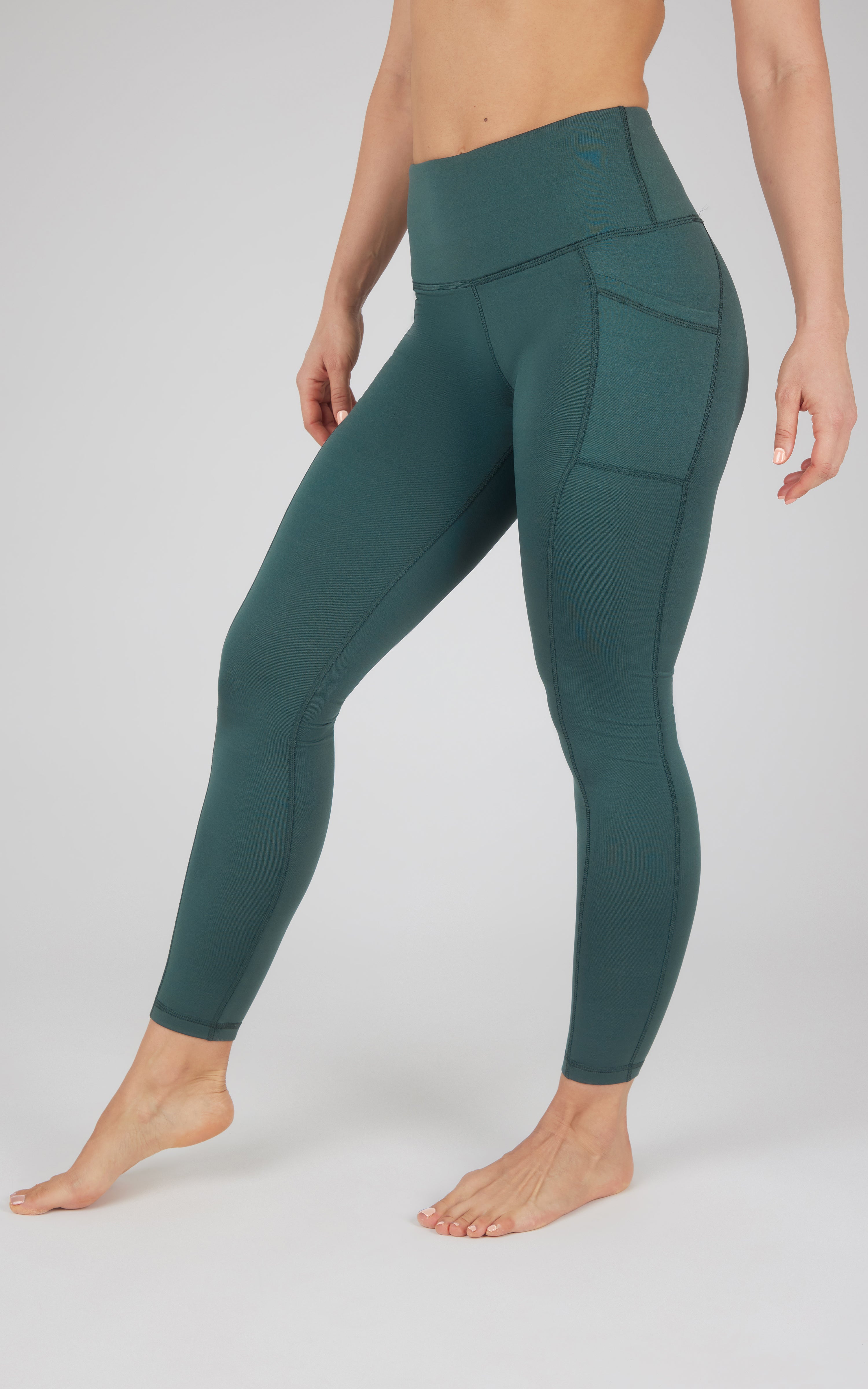 Cold Gear High Waist Fleece Lined Legging with Side Pockets - 90 Degree by Reflex