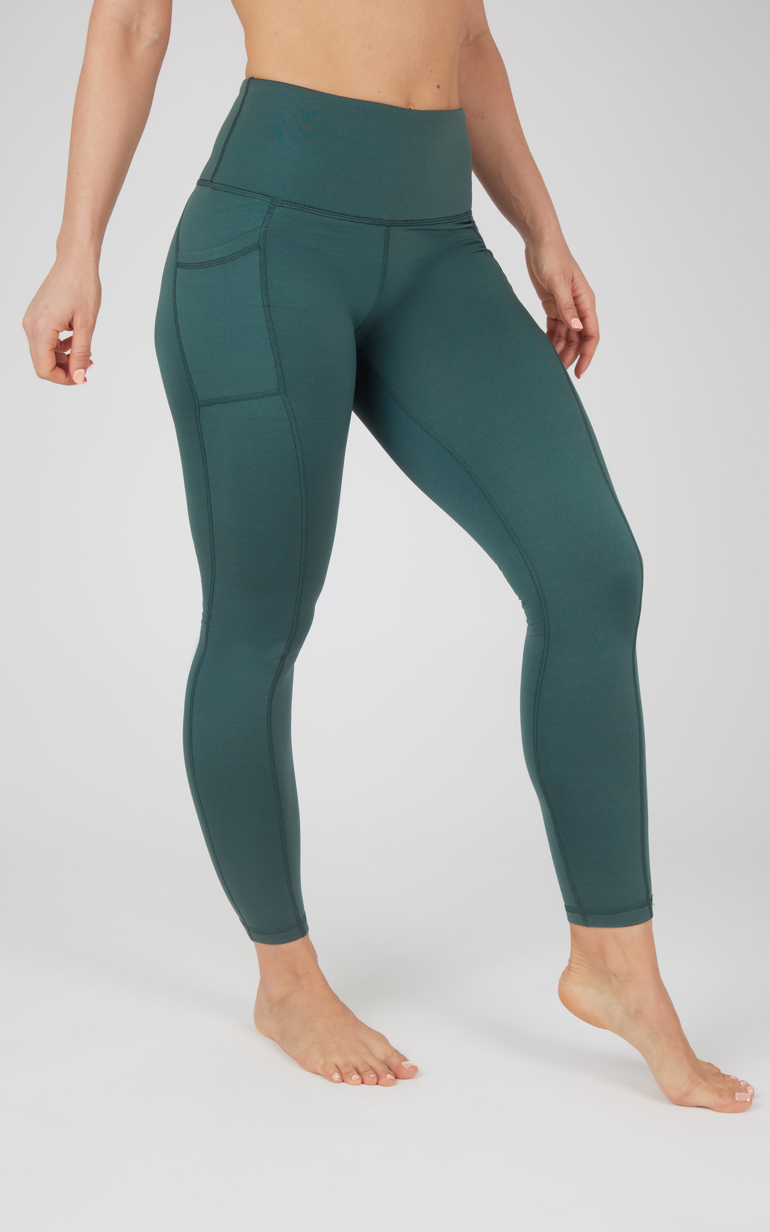 Cold Gear High Waist Fleece Lined Legging with Side Pockets - 90 Degree by Reflex