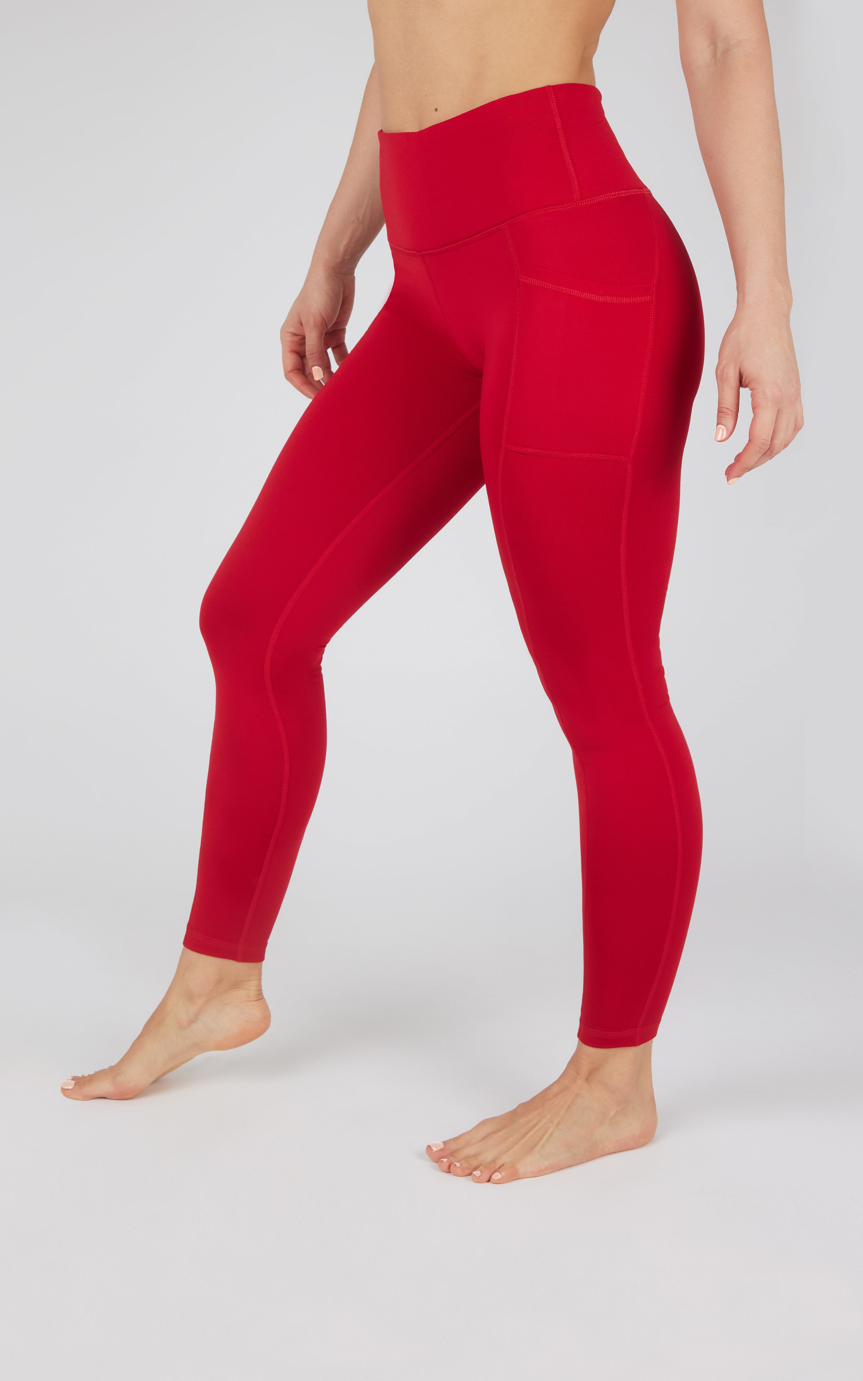 Cold Gear High Waist Fleece Lined Legging with Side Pockets - 90 Degree by Reflex