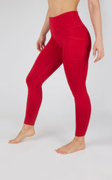 Cold Gear High Waist Fleece Lined Legging with Side Pockets - 90 Degree by Reflex
