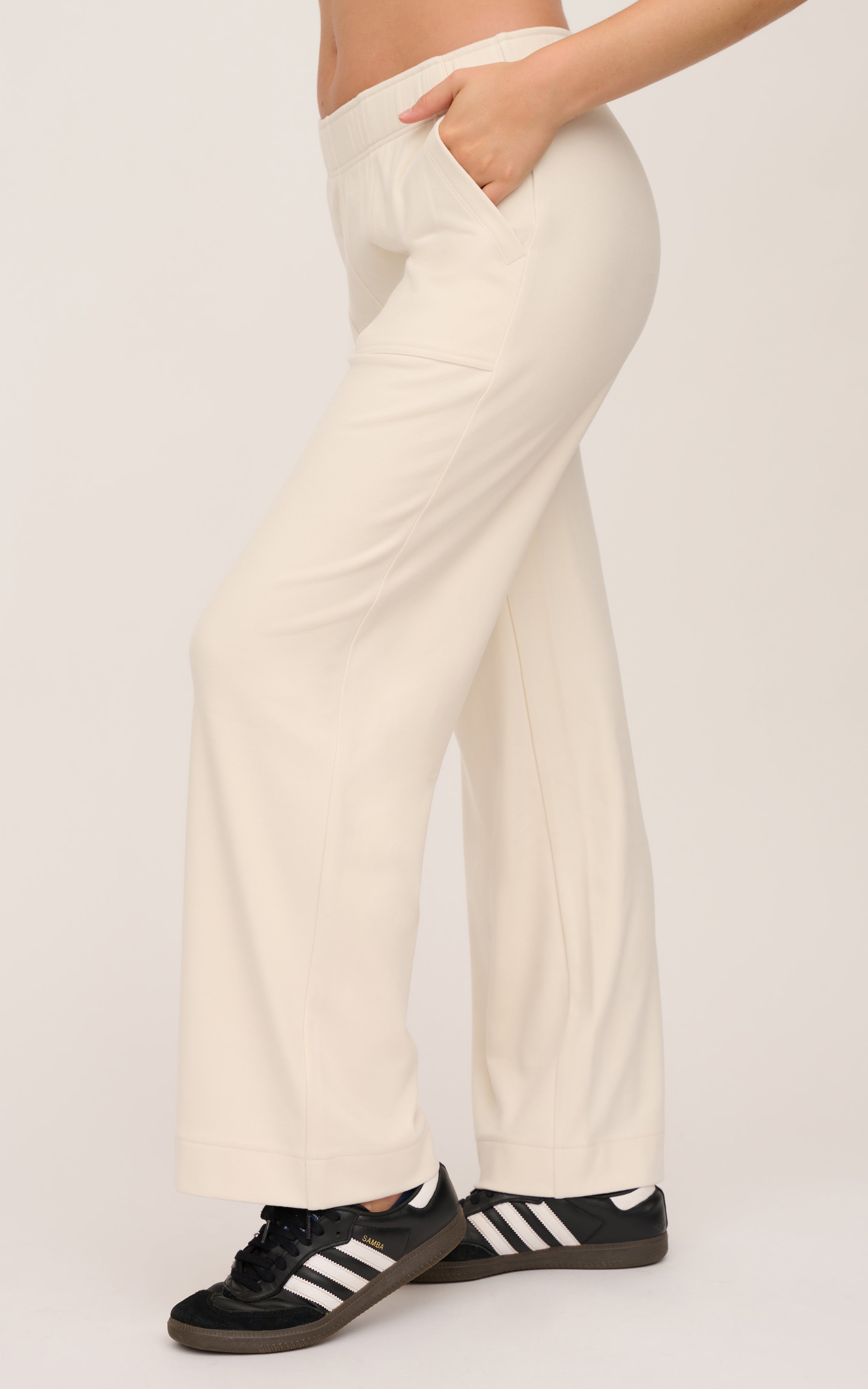 Marled Pique Daisy Wide Leg