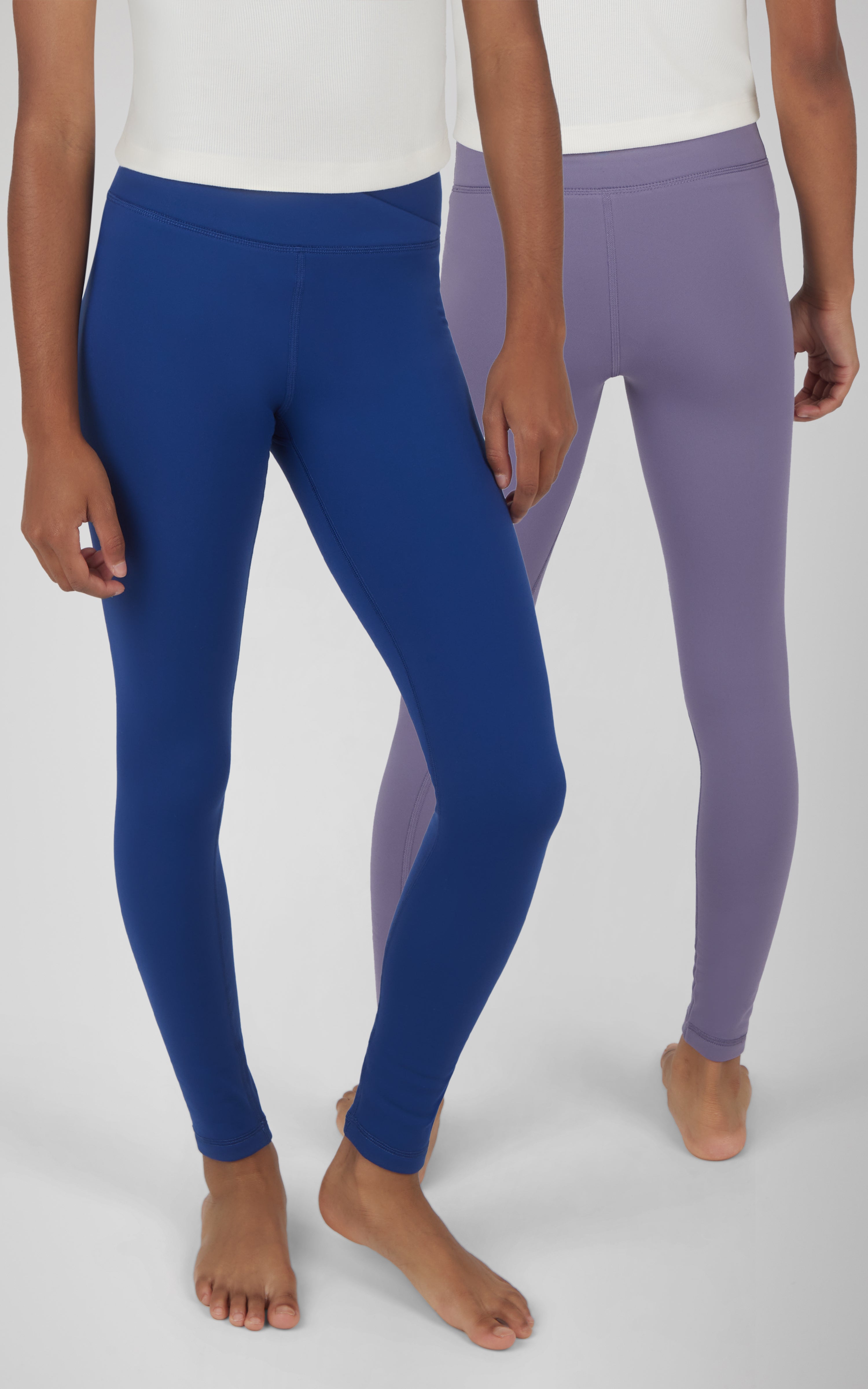 Girls 2 Pack  Polarlux Madison Basic Crossover Waist Legging and Polarlux Everday Ankle Legging - 90 Degree by Reflex