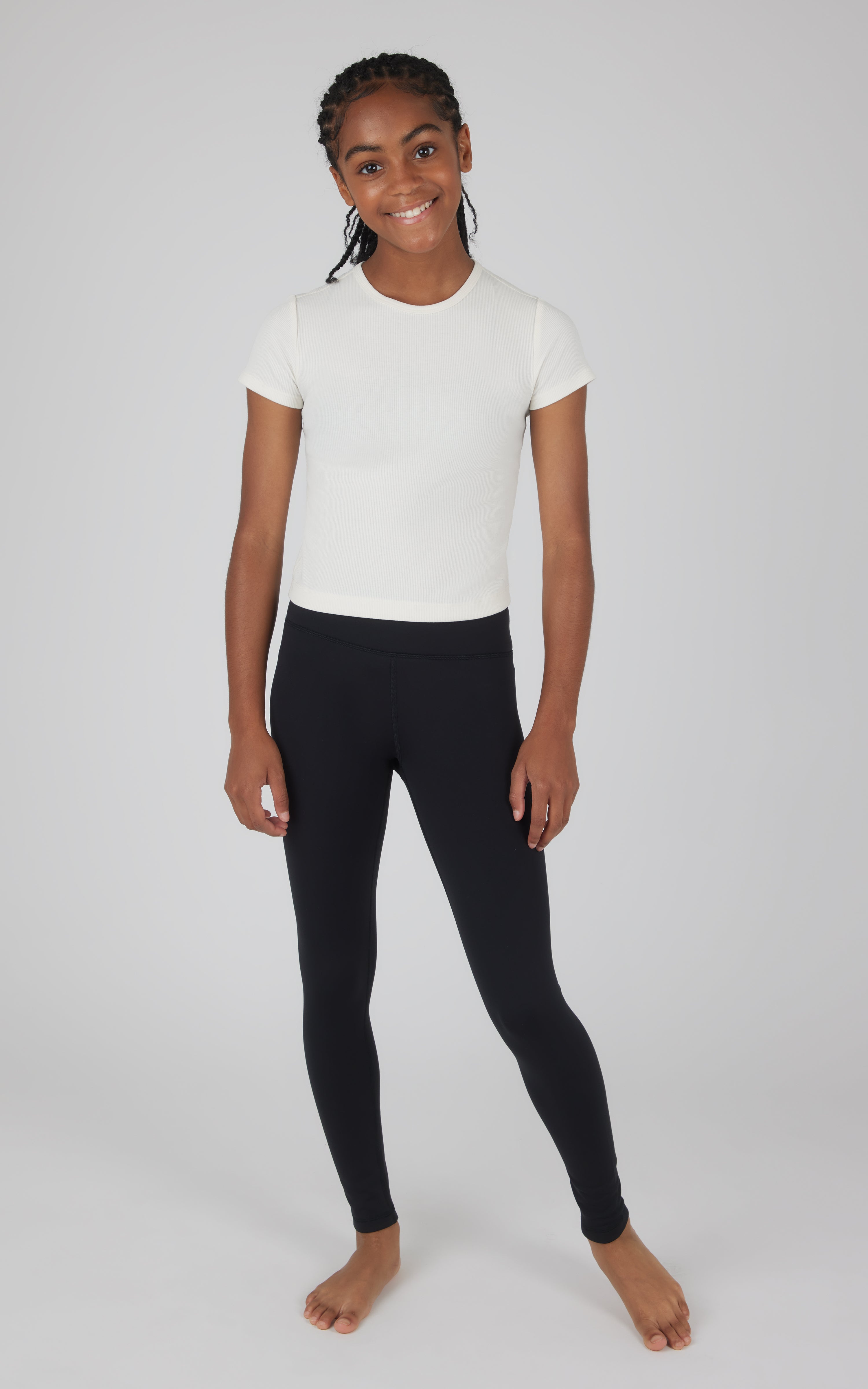 Girls 2 Pack  Polarlux Madison Basic Crossover Waist Legging and Polarlux Everday Ankle Legging - 90 Degree by Reflex