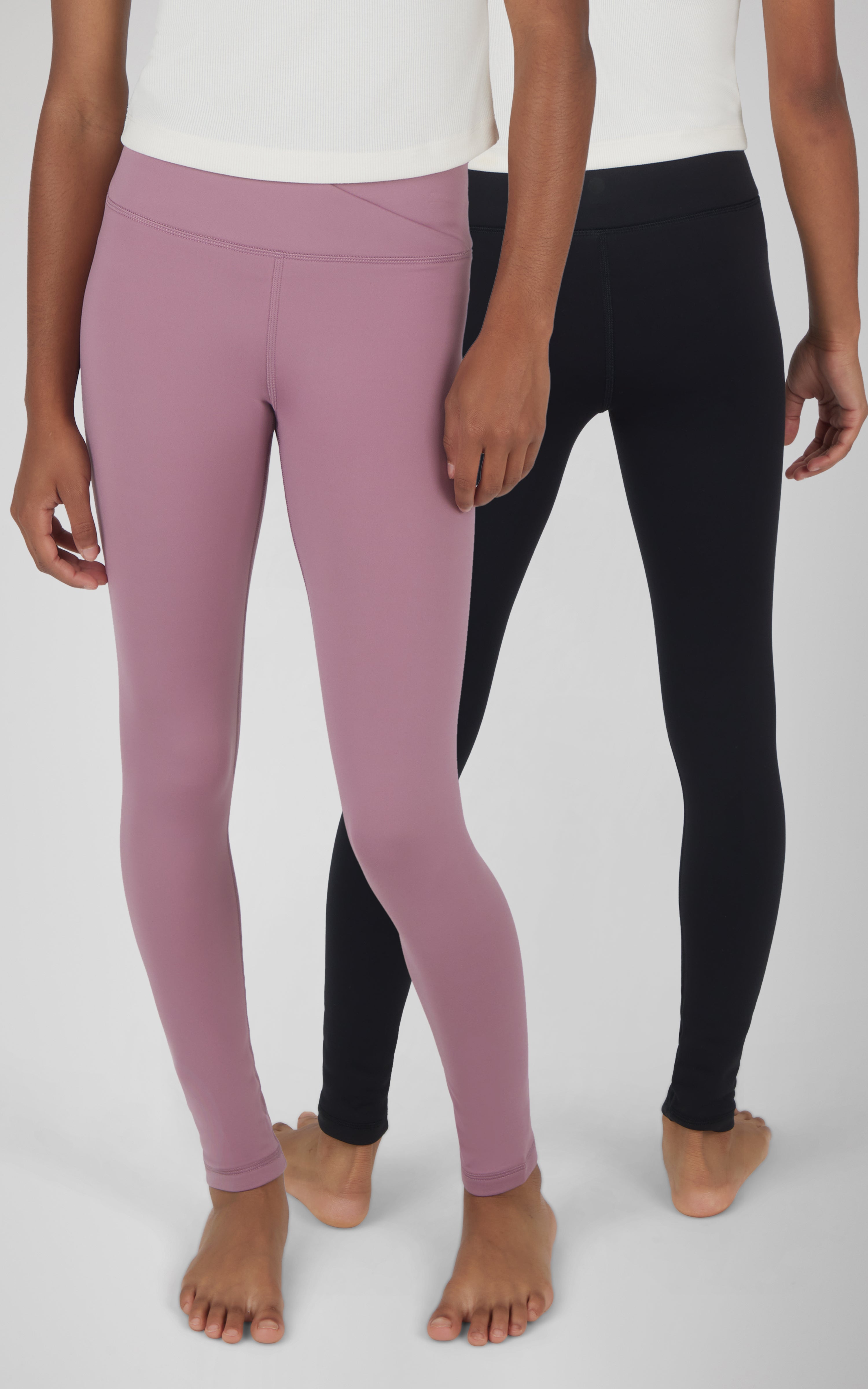 Girls 2 Pack  Polarlux Madison Basic Crossover Waist Legging and Polarlux Everday Ankle Legging - 90 Degree by Reflex