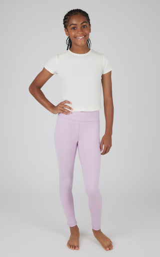 Girls 2 Pack  Polarlux Madison Basic Crossover Waist Legging and Polarlux Everday Ankle Legging - 90 Degree by Reflex