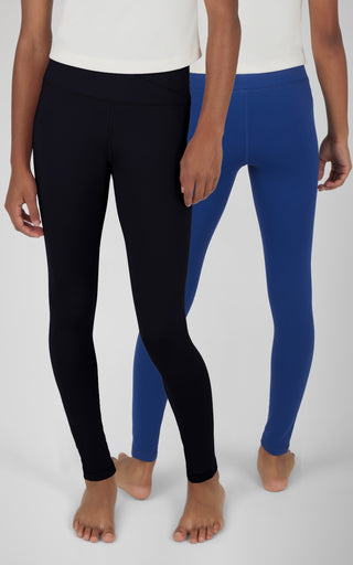 Girls 2 Pack  Polarlux Madison Basic Crossover Waist Legging and Polarlux Everday Ankle Legging - 90 Degree by Reflex