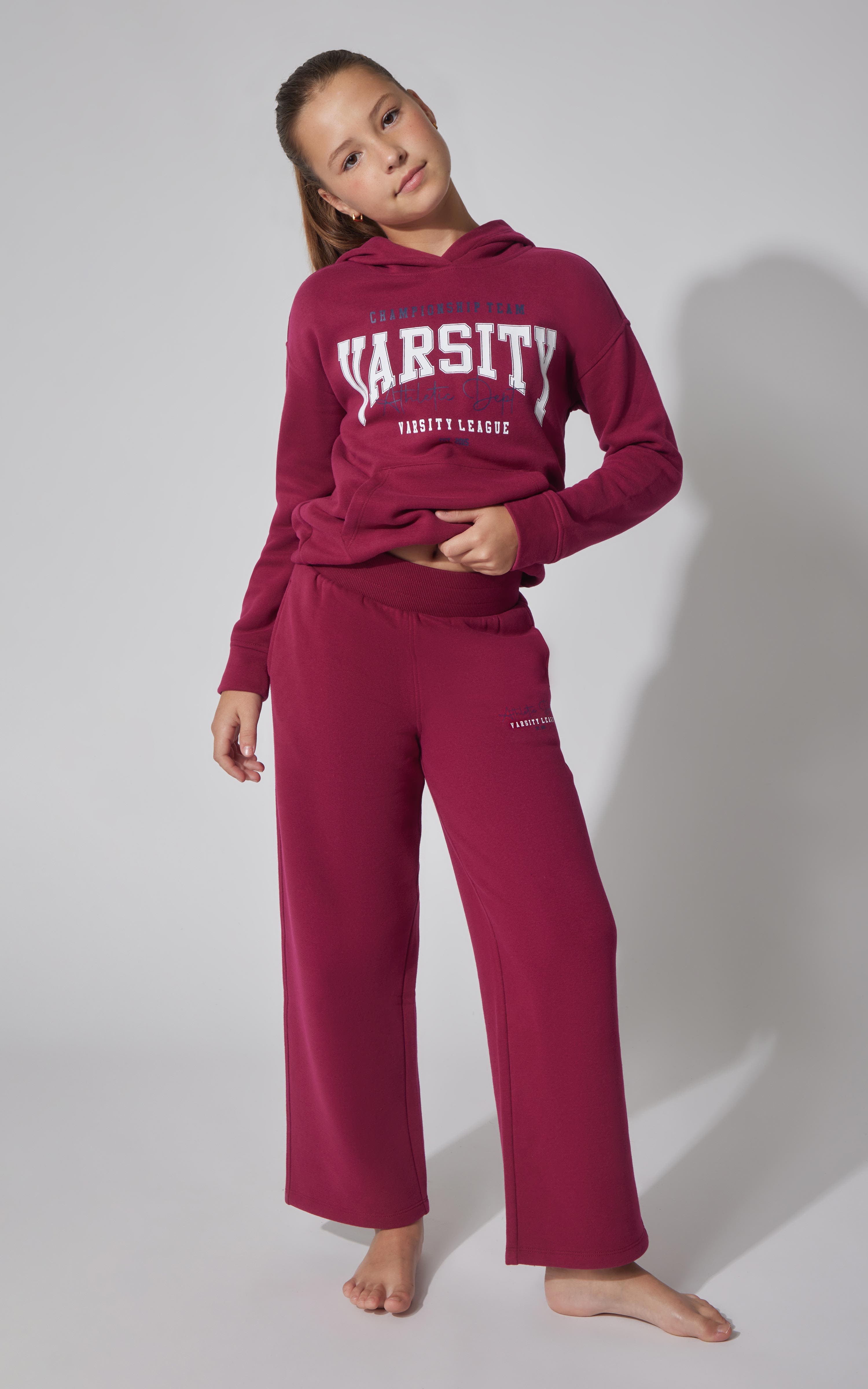 Girls CVC Fleece Campus Wide Leg Pant - 90 Degree by Reflex