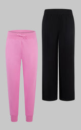 Girls 2 PK Softlite Pintuck Wide Leg Pant + Softlite Jogger - 90 Degree by Reflex