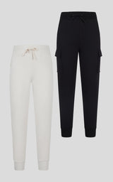 Girls 2PK Softlite Fleece Cargo Jogger + Softlite Jogger - Our Stone Story - 90 Degree by Reflex