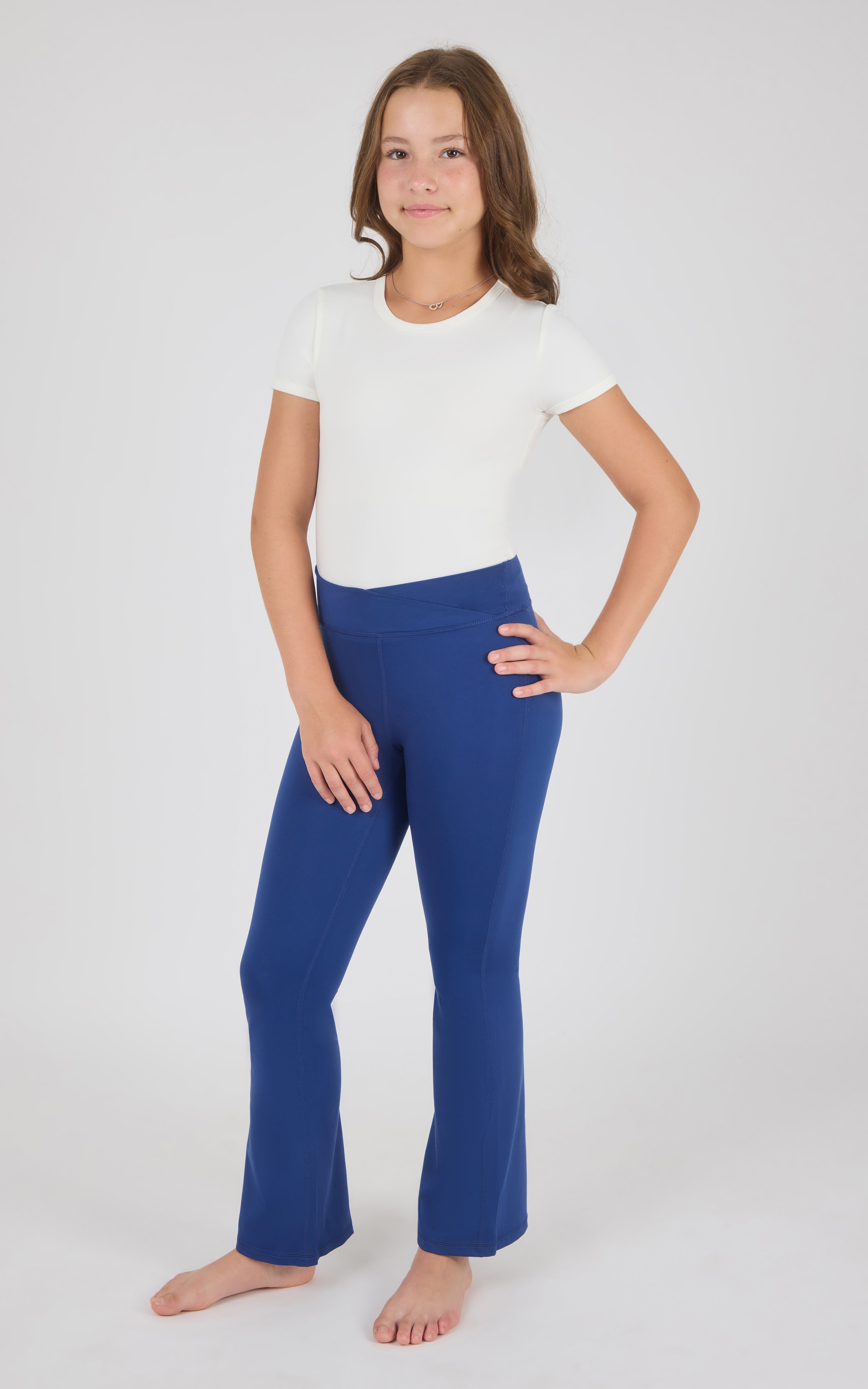Girls Interlock Madison Crossover Flare Pant - 90 Degree by Reflex