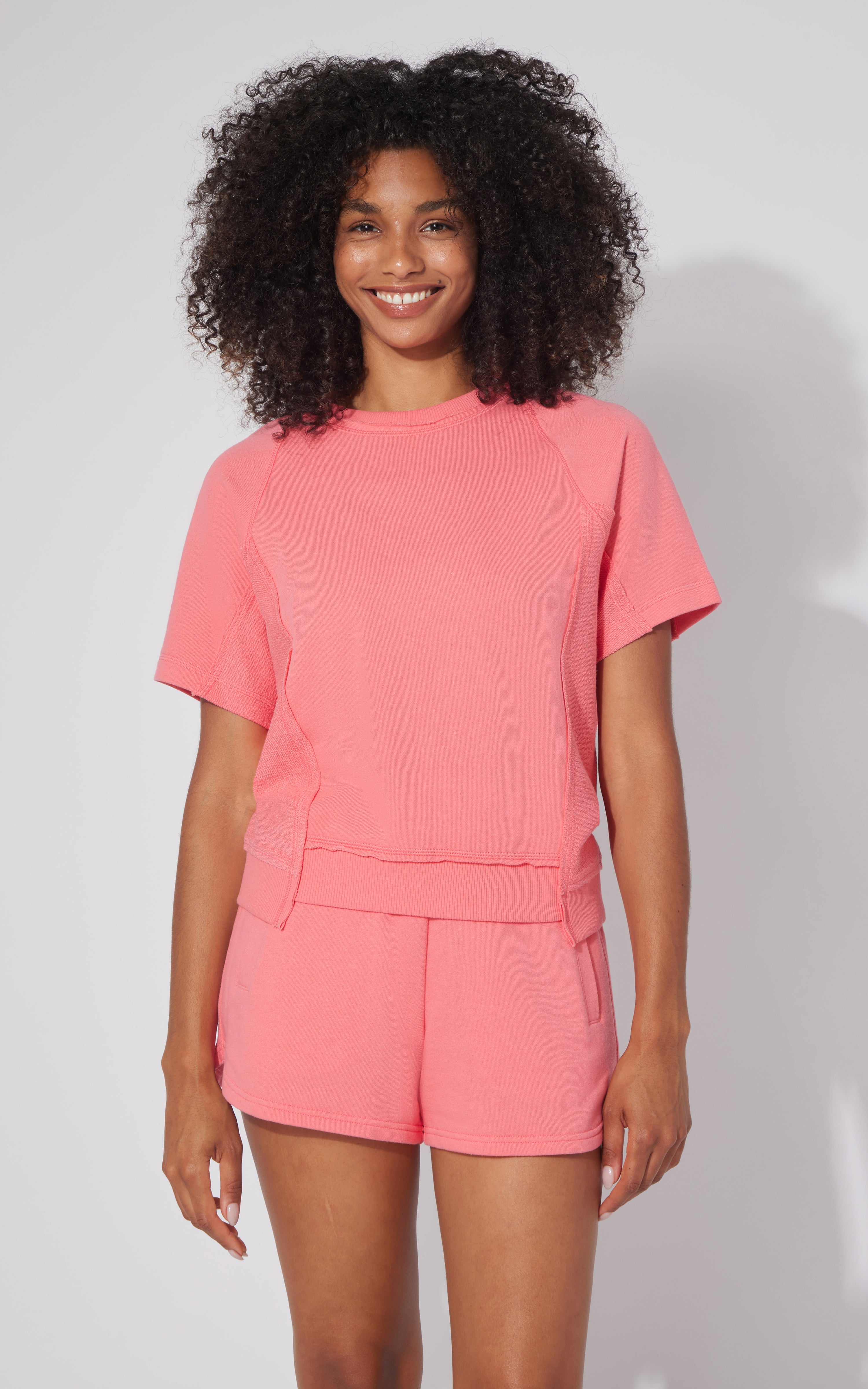 2 Pc Loop Terry Short Sleeve and Short Set - 90 Degree by Reflex