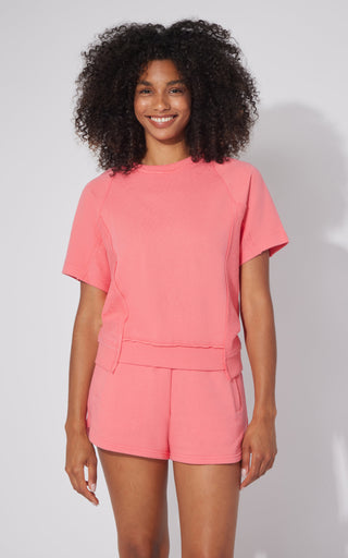 2 Pc Loop Terry Short Sleeve and Short Set - 90 Degree by Reflex