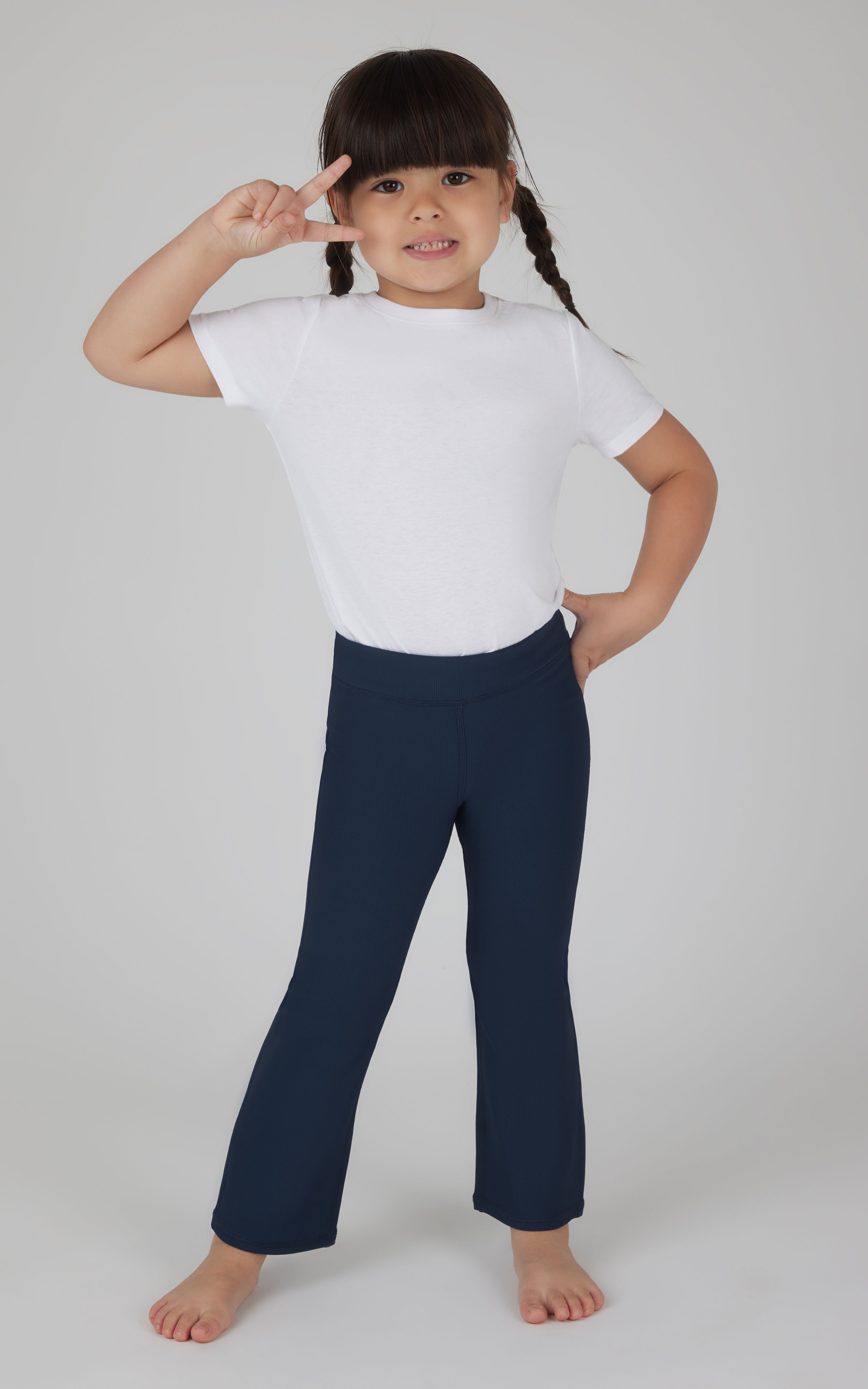 Toddler Girls 2 PK Ribbed Flared Pant - 90 Degree by Reflex