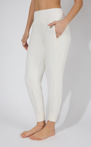 Interlock Zipper Pockets Greenwich Jogger - Our Linen Story - 90 Degree by Reflex