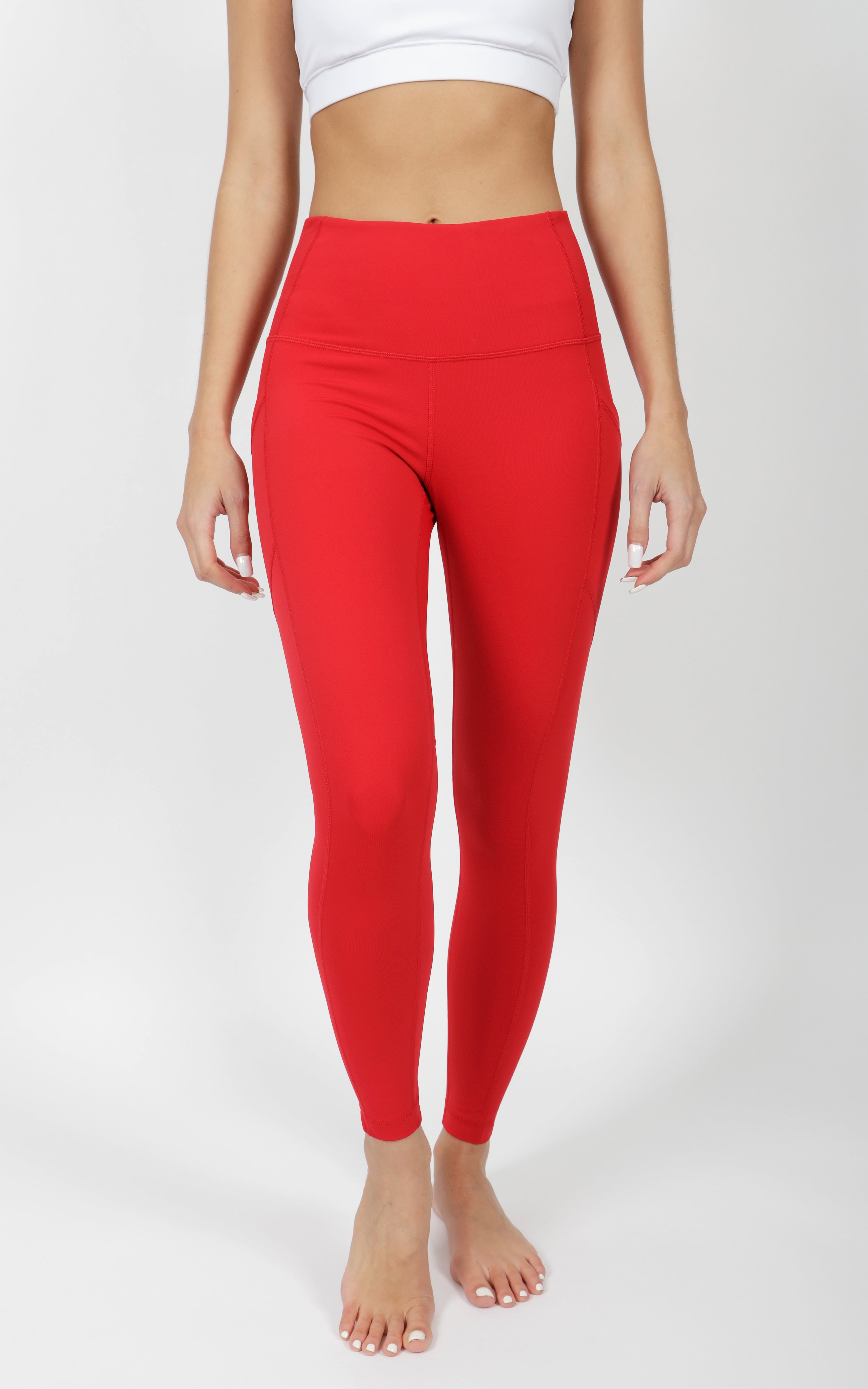 "Squat Proof" Interlink High Waist 7/8 Ankle Legging with Back Curved Yoke