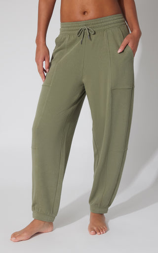 Washed Loop Terry Barrel Jogger