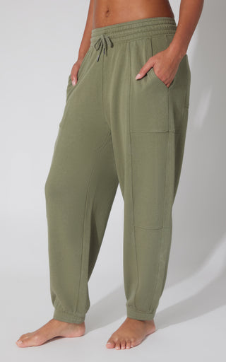 Washed Loop Terry Barrel Jogger