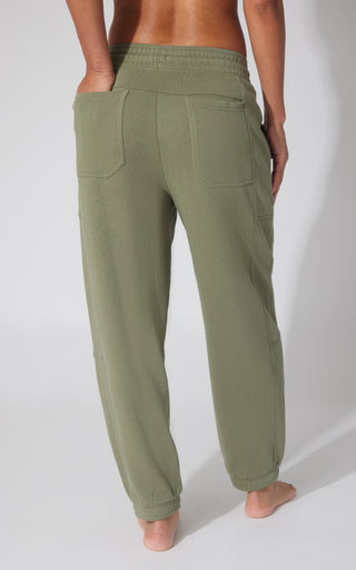 Washed Loop Terry Barrel Jogger