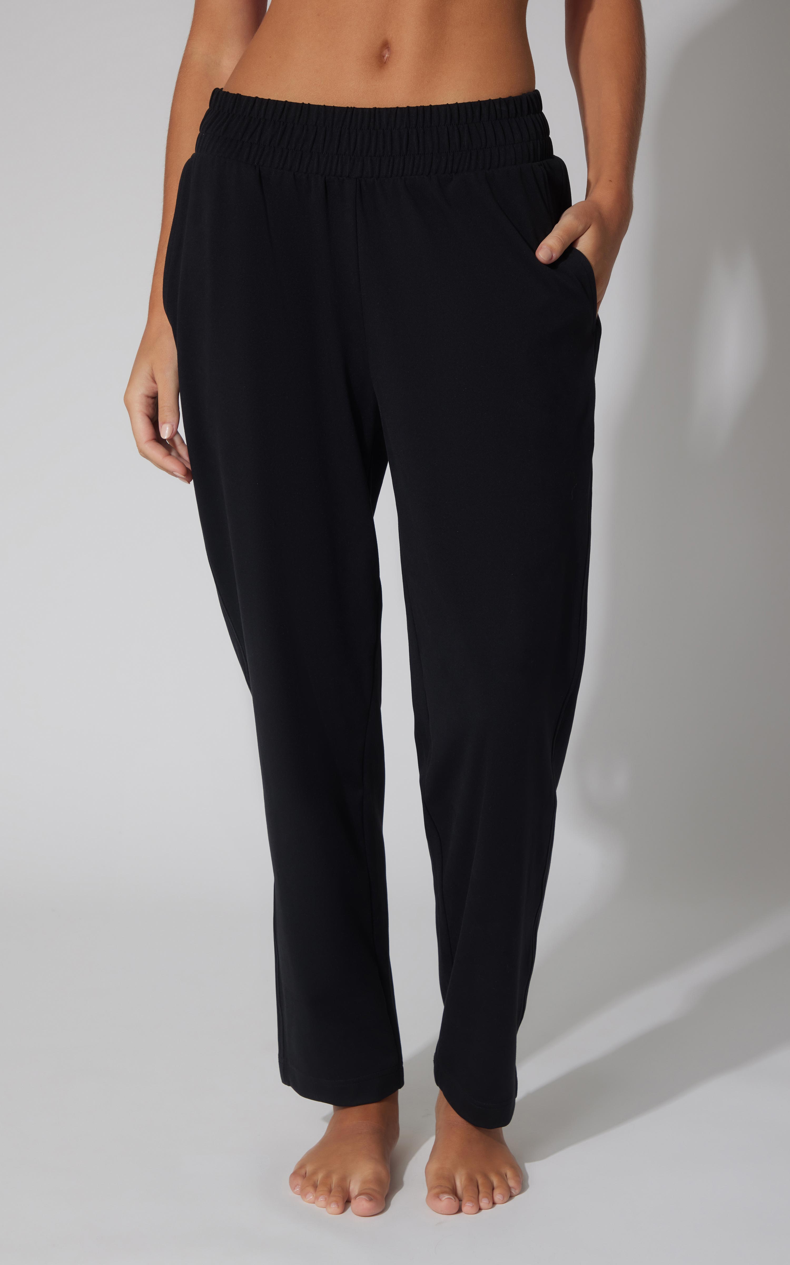 Lux Straight Leg Pant w Elastic Waist