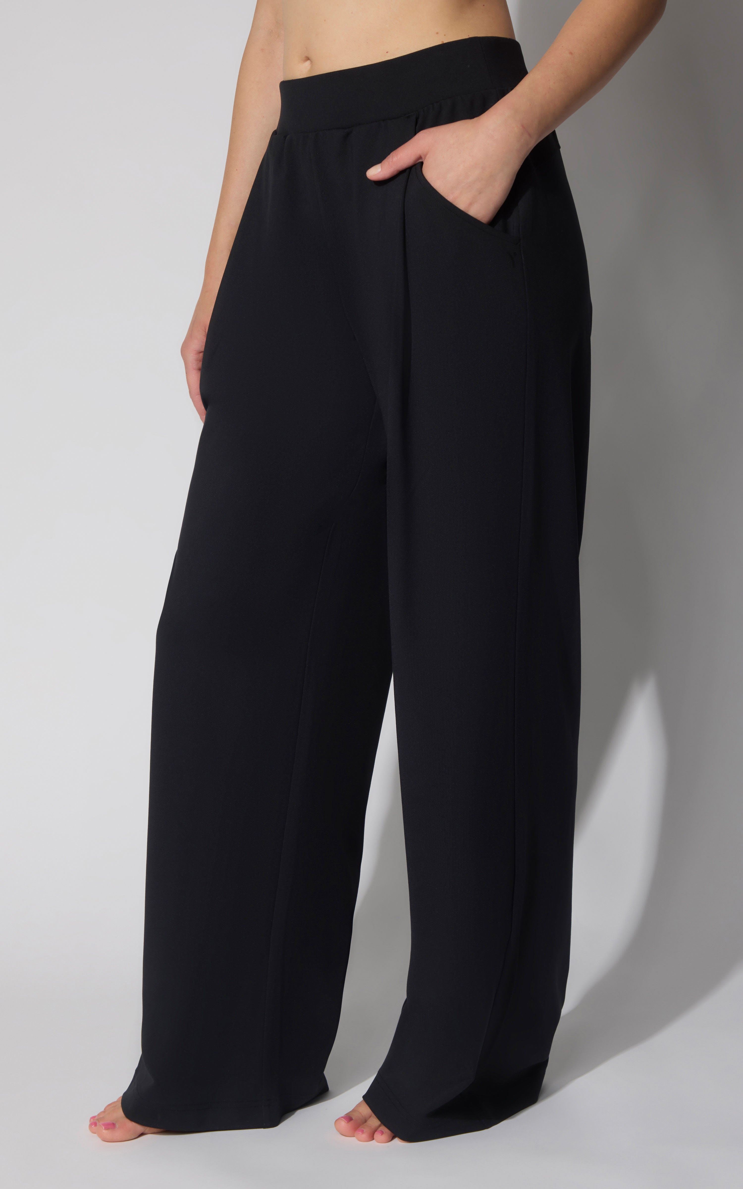 Lux Park Ave Wide Leg Pleated Pant W/ Side Pockets - 90 Degree by Reflex