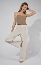 Lux Park Ave Wide Leg Pleated Pant W/ Side Pockets