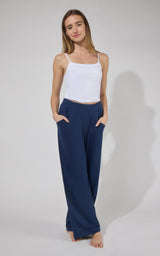 Lux Park Ave Wide Leg Pleated Pant W/ Side Pockets