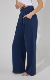 Lux Park Ave Wide Leg Pleated Pant W/ Side Pockets - 90 Degree by Reflex