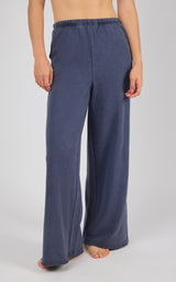 Washed Loop Terry Englewood Relaxed Wide Pant with Inner Drawcord & Pocket - 90 Degree by Reflex