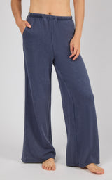 Washed Loop Terry Englewood Relaxed Wide Pant with Inner Drawcord & Pocket - 90 Degree by Reflex