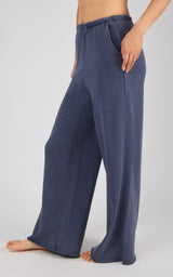 Washed Loop Terry Englewood Relaxed Wide Pant with Inner Drawcord & Pocket - 90 Degree by Reflex