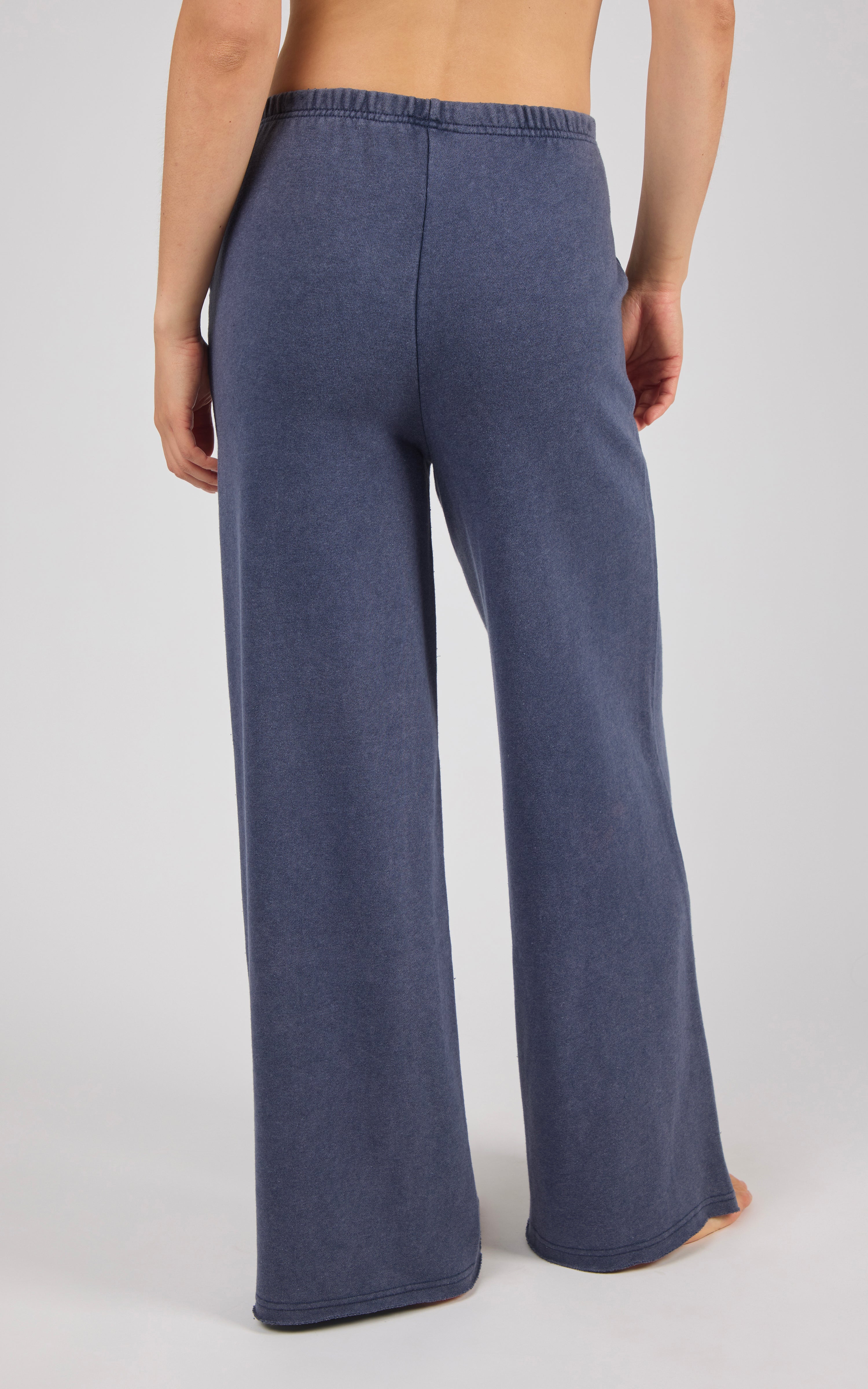 Washed Loop Terry Englewood Relaxed Wide Pant with Inner Drawcord & Pocket - 90 Degree by Reflex