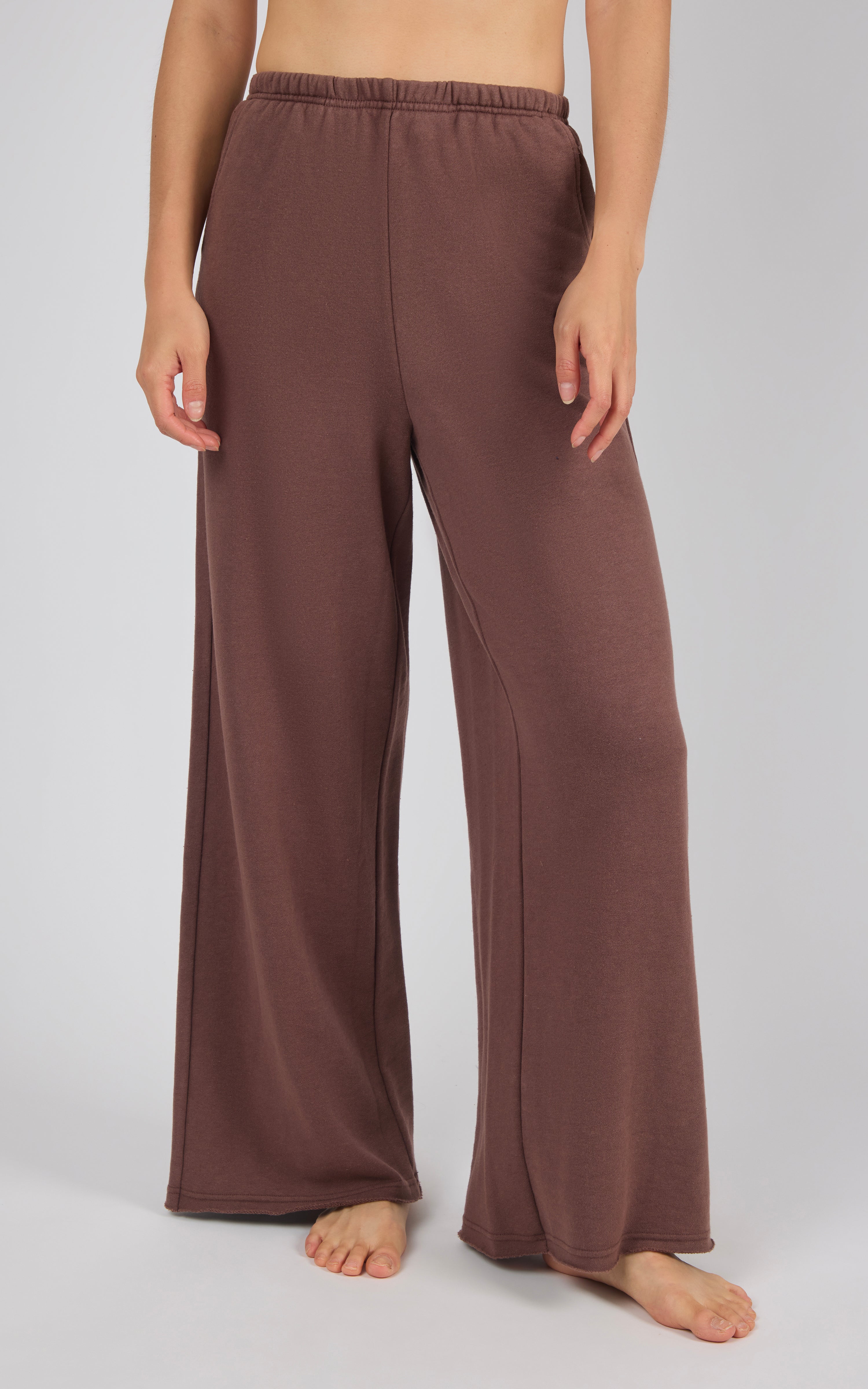 Washed Loop Terry Englewood Relaxed Wide Pant with Inner Drawcord & Pocket - 90 Degree by Reflex