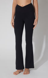 Lux Madison Crossover Elastic Free Waist Flare Leg Pant - 90 Degree by Reflex