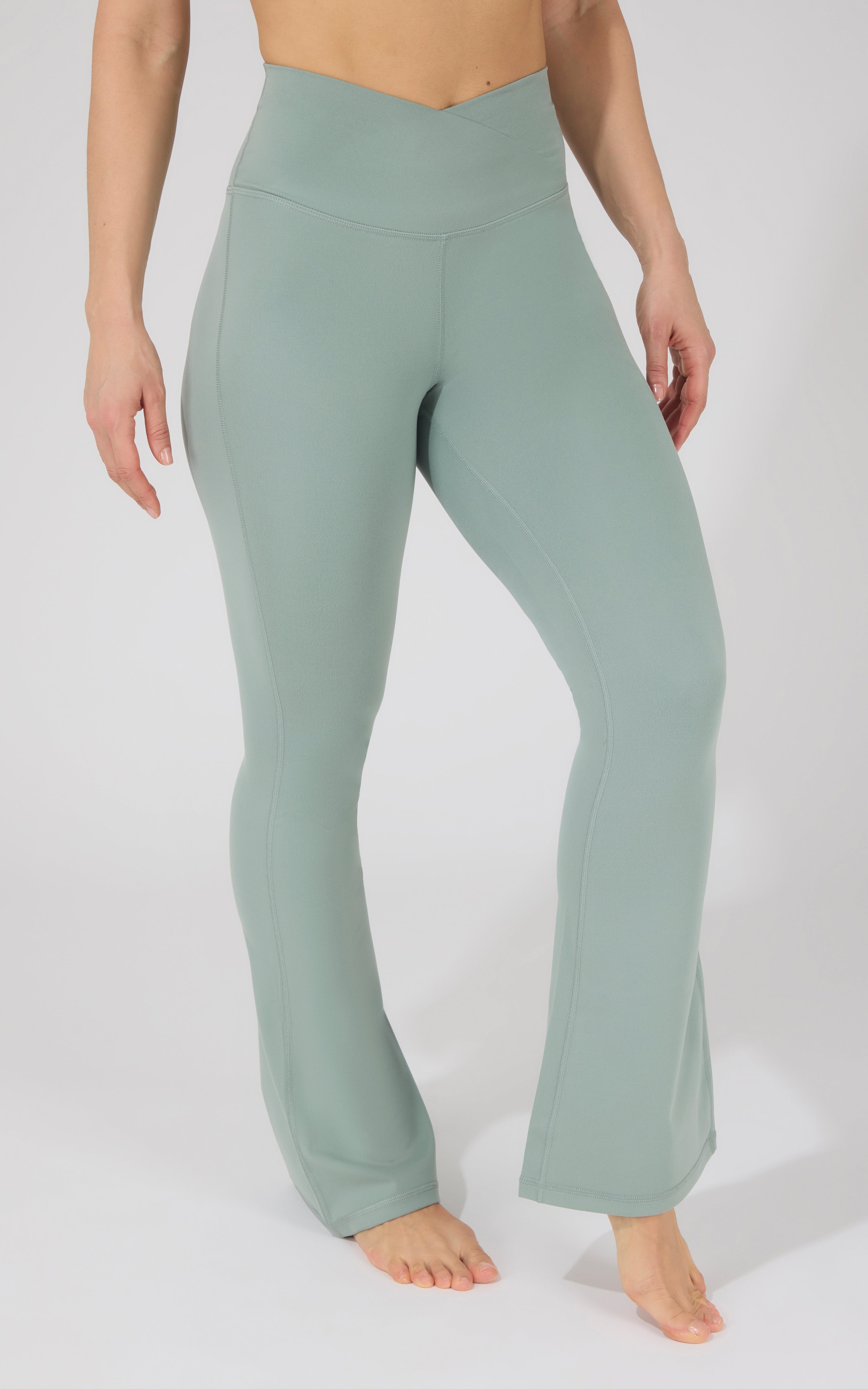 Lux Madison Crossover Elastic Free Waist Flare Leg Pant - 90 Degree by Reflex