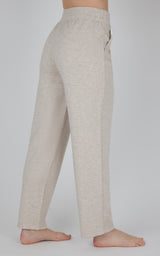Women's softlite straight leg pants in heather nacreous cloud with elastic waistband and side pockets.