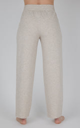Women's softlite straight leg pants in heather nacreous cloud with elastic waistband.