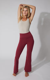 Lux Florence Fold Over Flare Leg Pant - Our Cafe Story - 90 Degree by Reflex